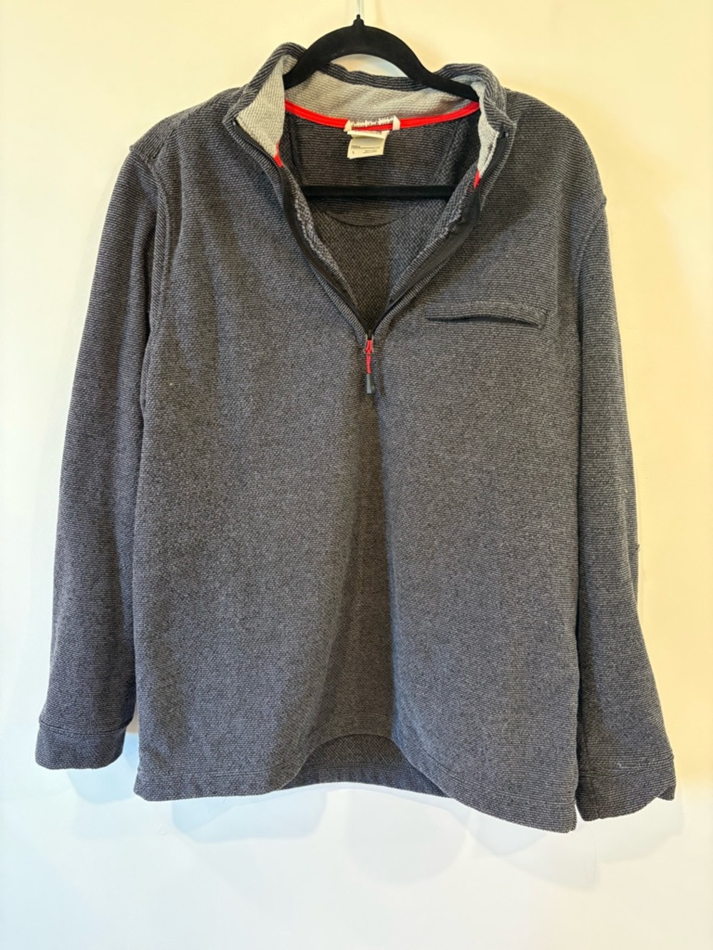 Avalanche Men's Charcoal Zip-Up Sweater with Red Trim